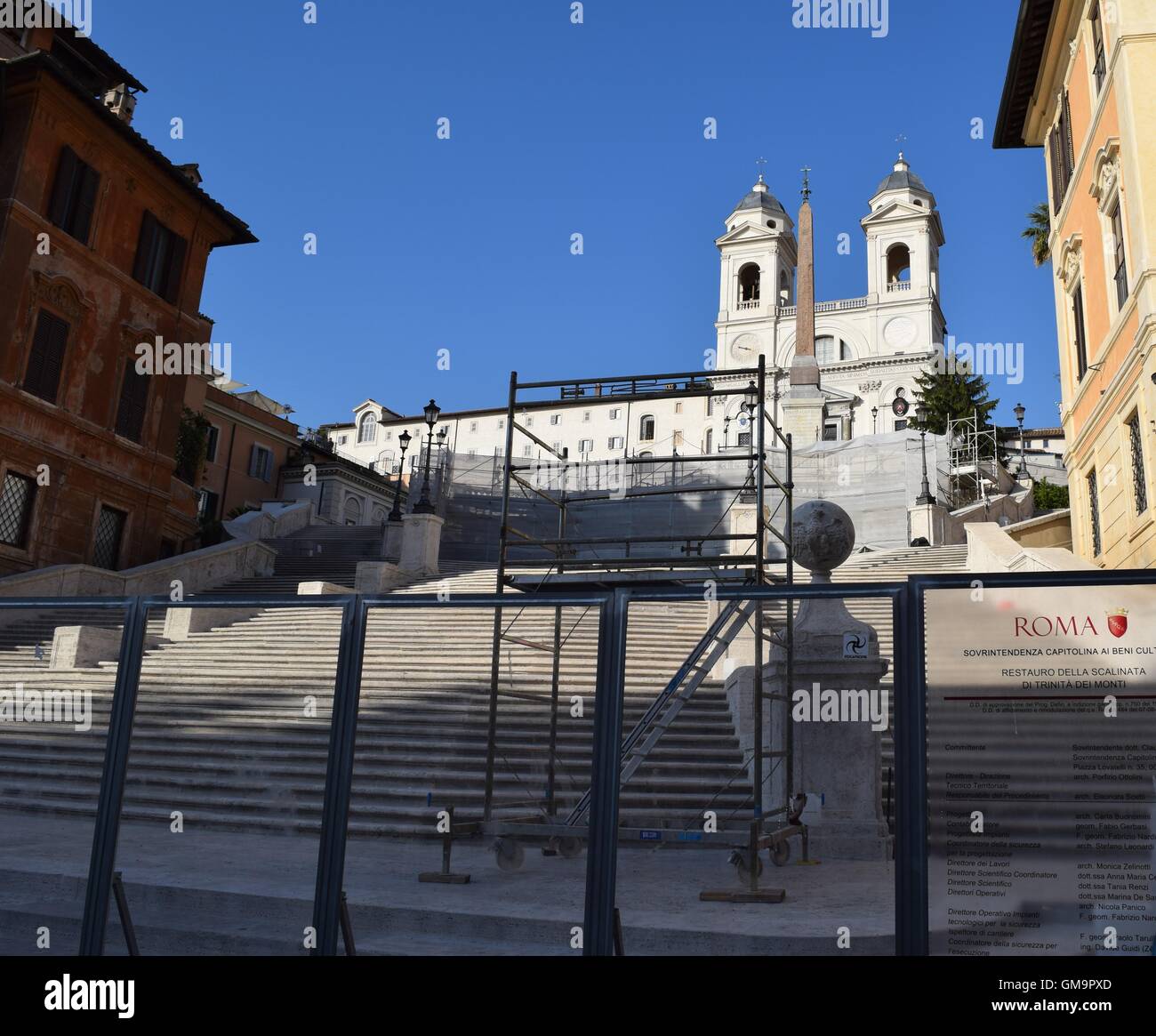 Die spanische Treppe im Umbau Stockfoto