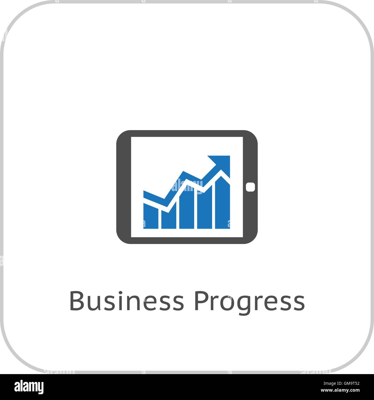 Business-Fortschritt-Icon. Flaches Design. Stock Vektor