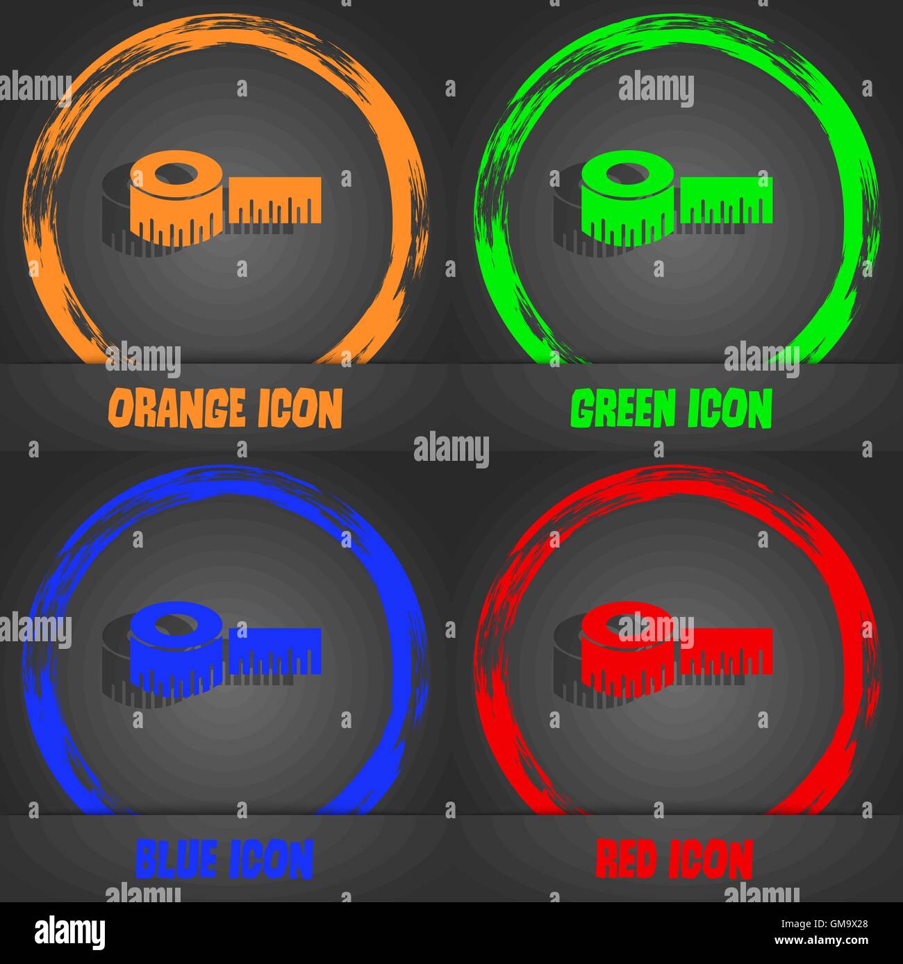 Roulette-Symbol Bauschild. Moderne stilvolle. In orange, grün, blau, rot-Design. Vektor Stock Vektor