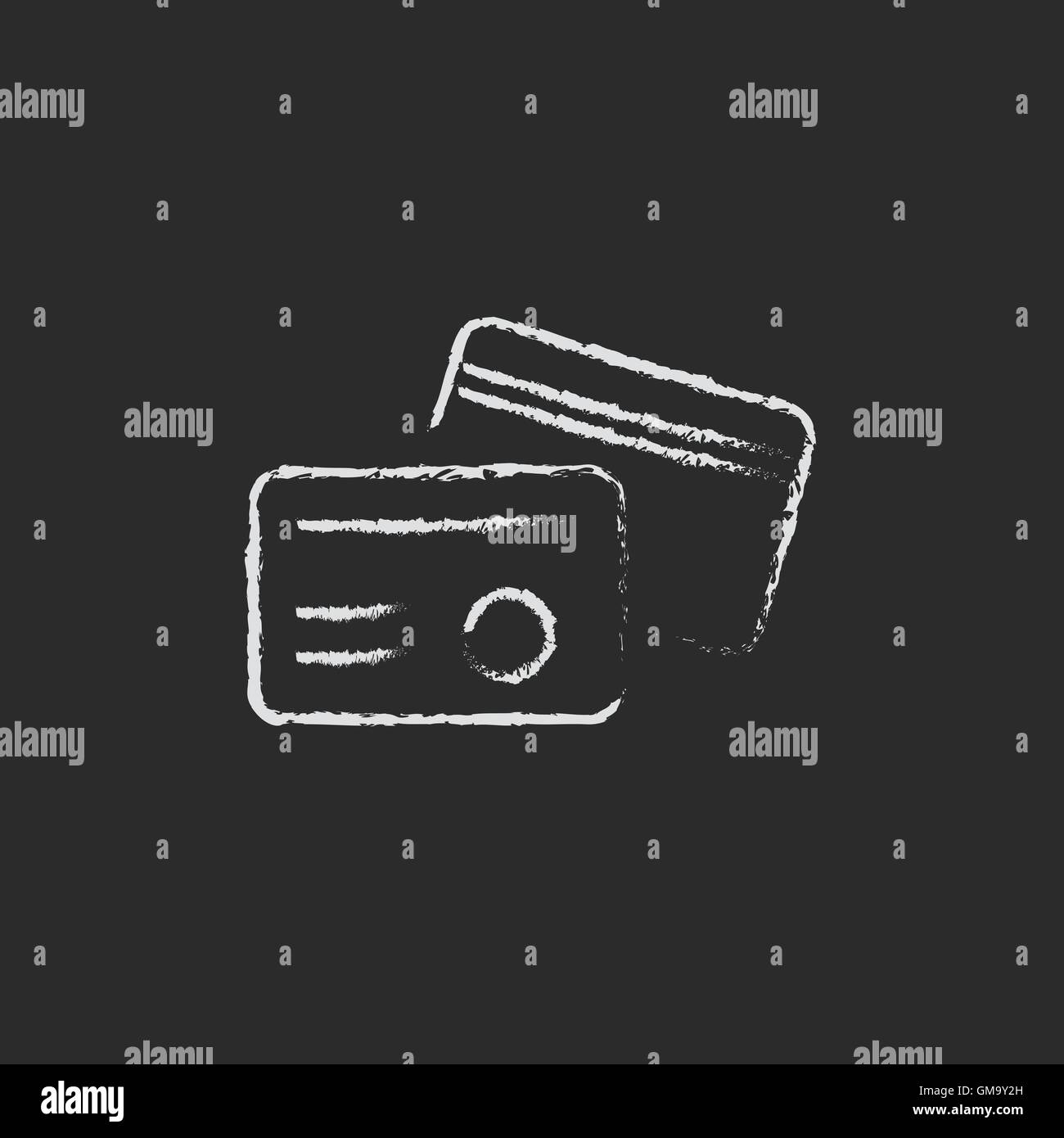 Personalausweis-Symbol in der Kreide gezeichnet. Stock Vektor