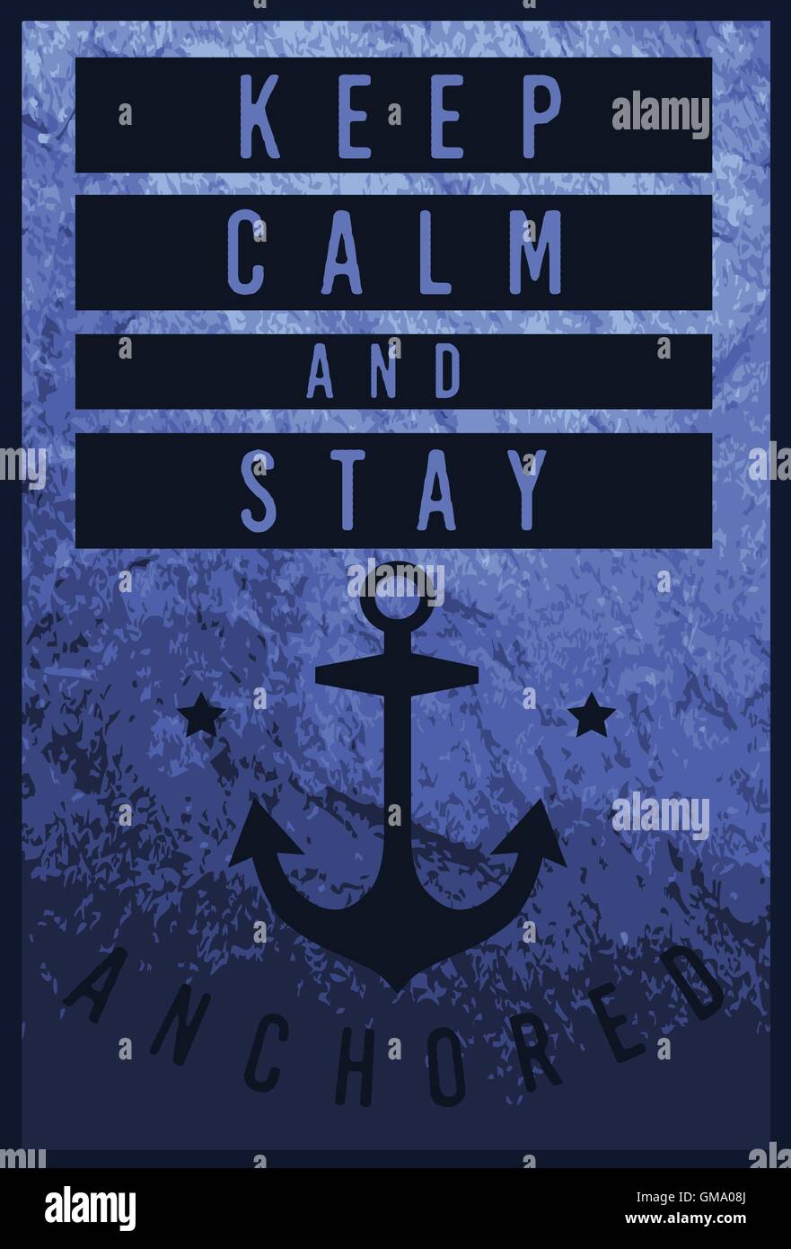 Meer Lebensstil nautischen Ankersymbol. Vektorgrafik mit Grunge Hintergrund Stock Vektor