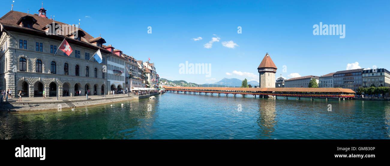 Kapellbrücke in Luzern Stockfoto