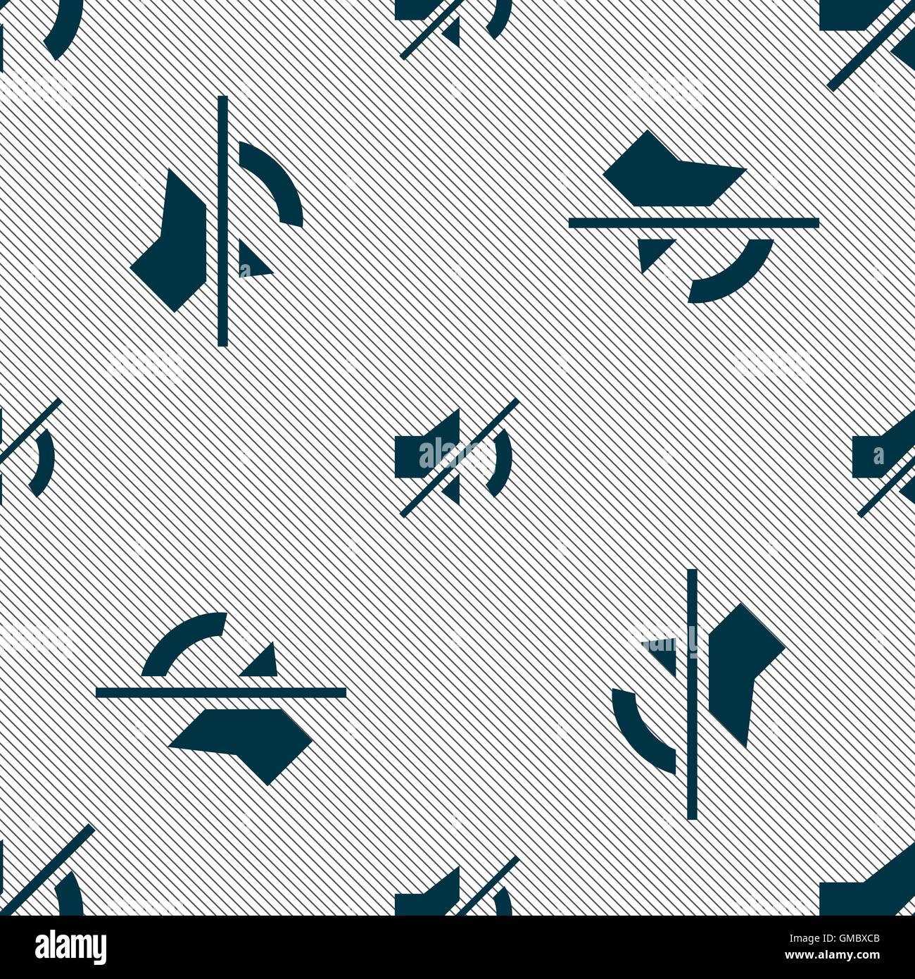 Stumme Zeichen Lautsprechersymbol. Sound-Symbol. Nahtlose Muster mit geometrischen Struktur. Vektor Stock Vektor