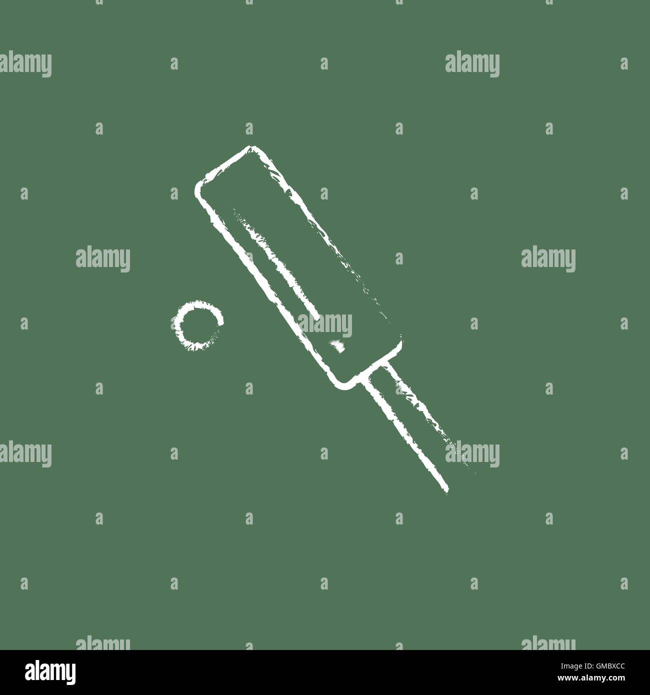 Cricket-Symbol in der Kreide gezeichnet. Stock Vektor