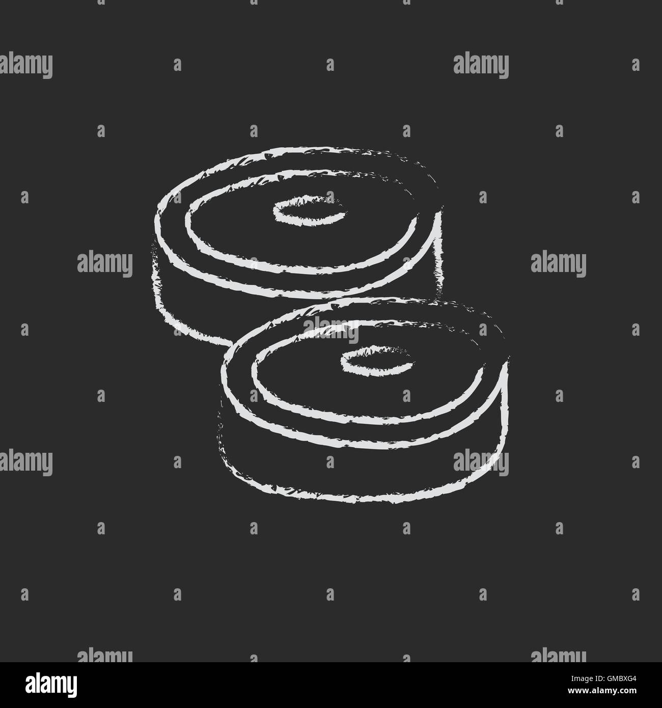 Steak-Symbol in der Kreide gezeichnet. Stock Vektor
