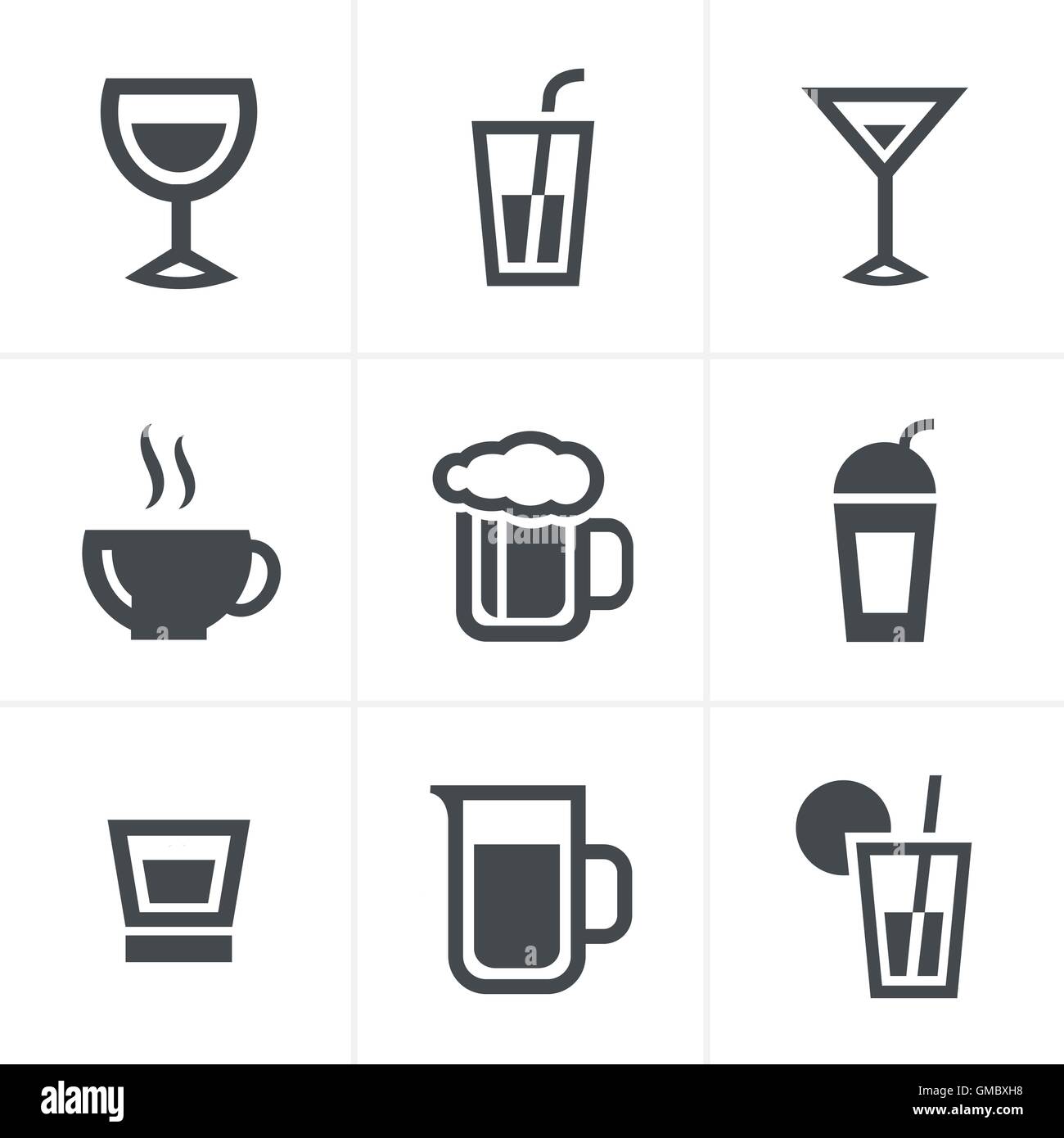 Trinken Sie Icons Set, Vektor-Design Stock Vektor