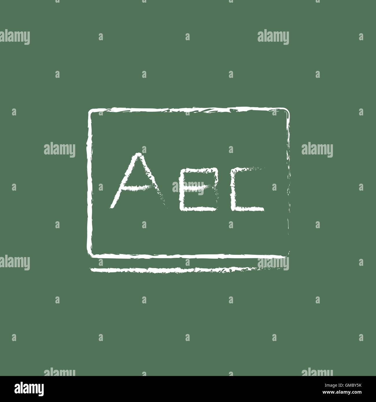 Buchstaben Abc anklicken Tafel mit Kreide gezeichnet. Stock Vektor