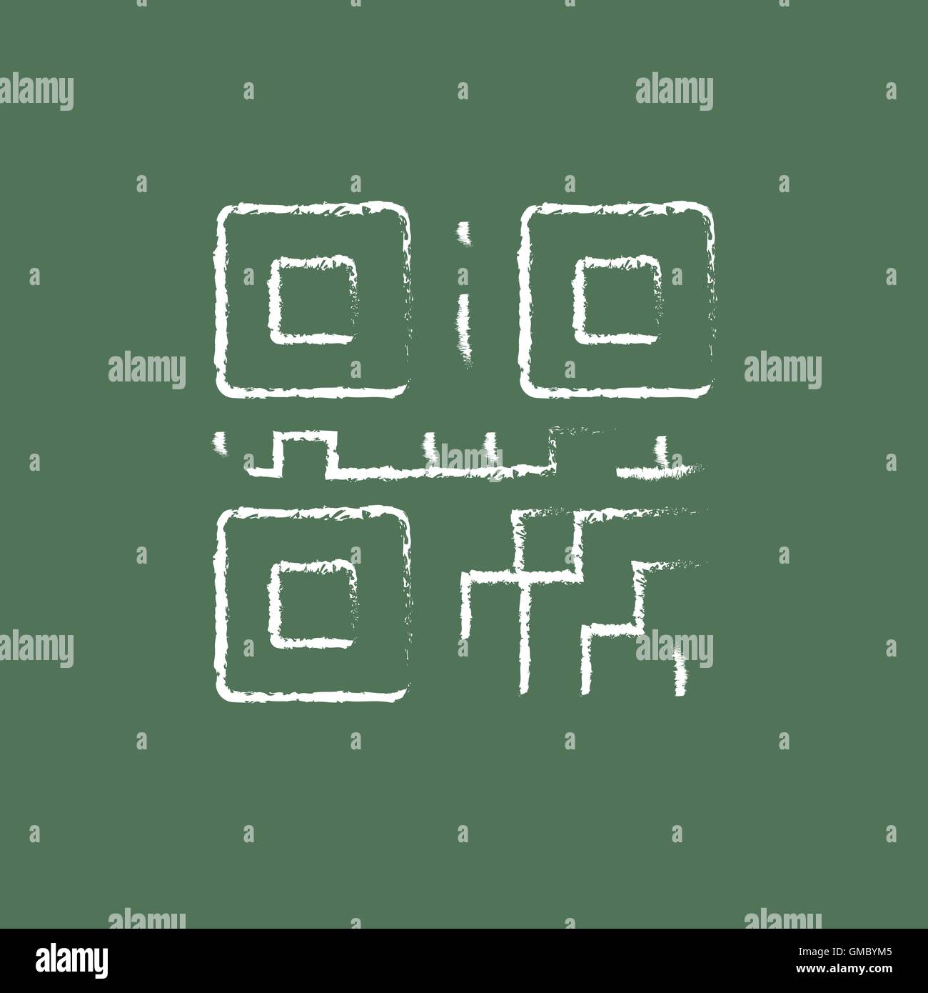 QR Code Symbol in Kreide gezeichnet. Stock Vektor