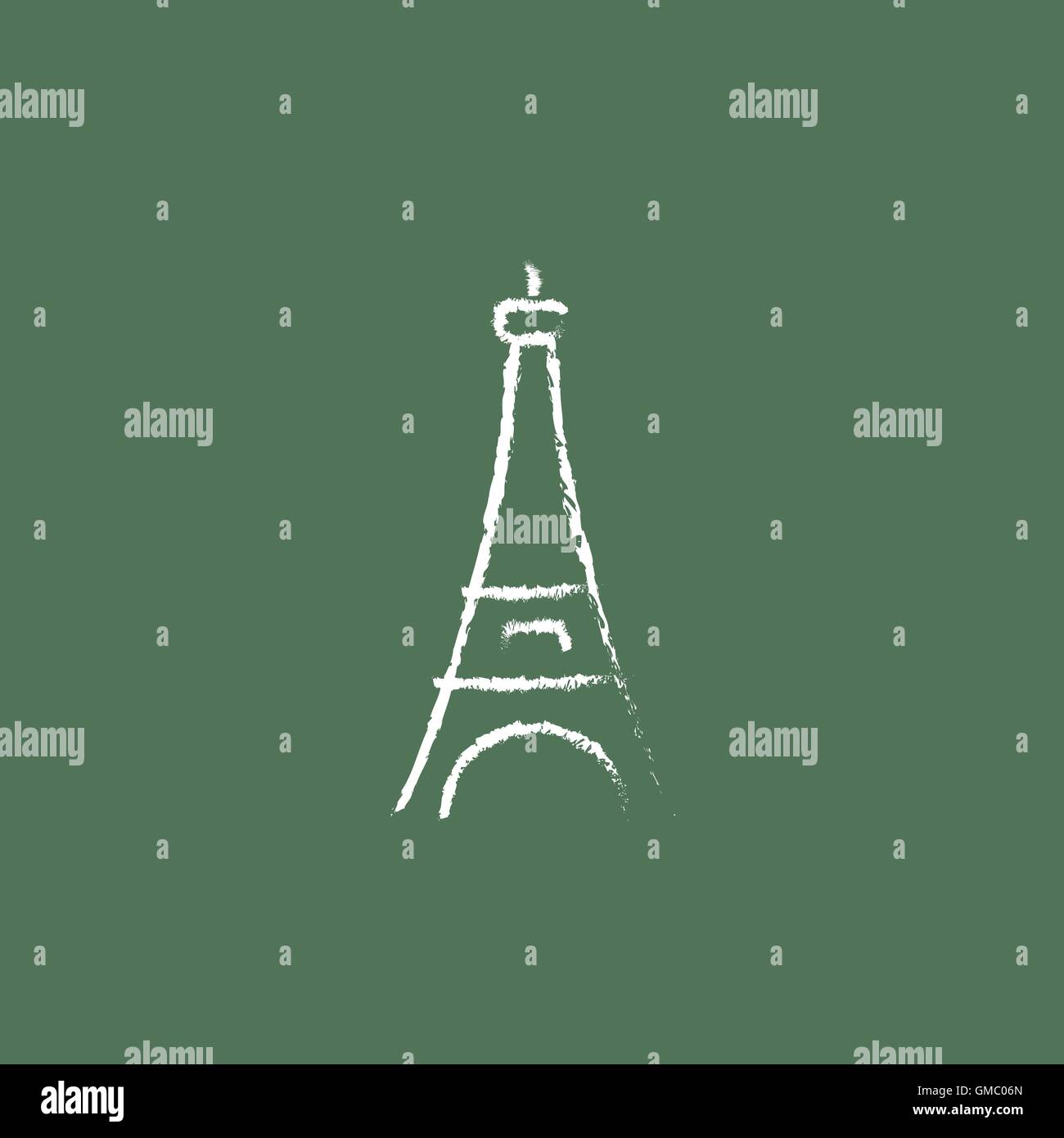 Eiffelturm-Symbol in der Kreide gezeichnet. Stock Vektor