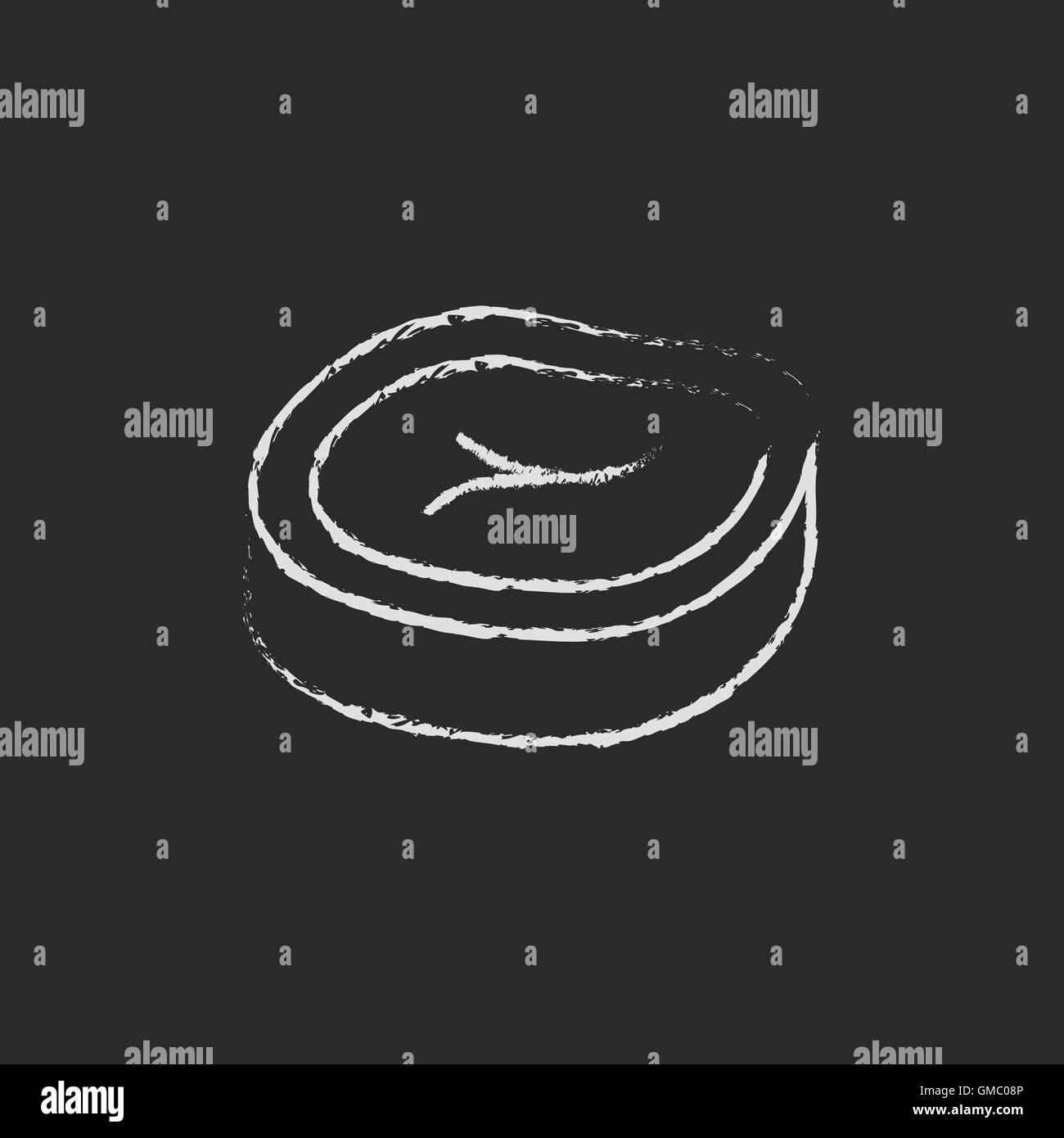 Steak-Symbol in der Kreide gezeichnet. Stock Vektor