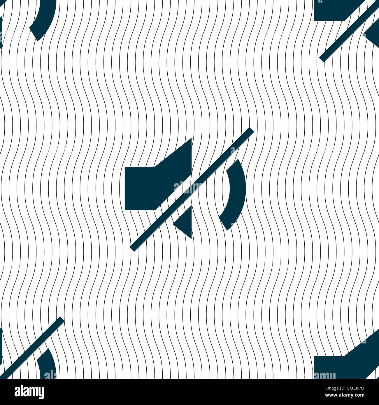 Stumme Zeichen Lautsprechersymbol. Sound-Symbol. Nahtlose Muster mit geometrischen Struktur. Vektor Stock Vektor