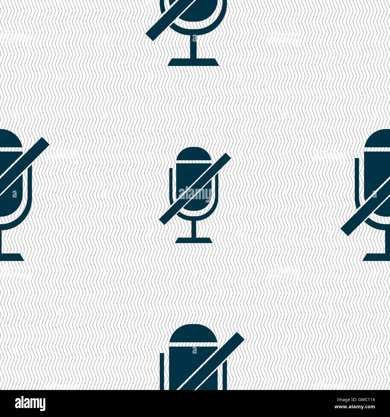 Kein Mikrofon-Schild-Symbol. Lautsprecher-Symbol. Nahtlose abstrakten Hintergrund mit geometrischen Formen. Vektor Stock Vektor