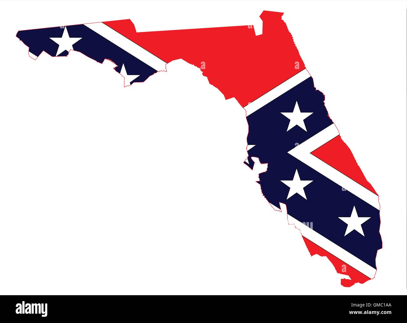 Florida Karte und Konföderierten Flagge Stock Vektor