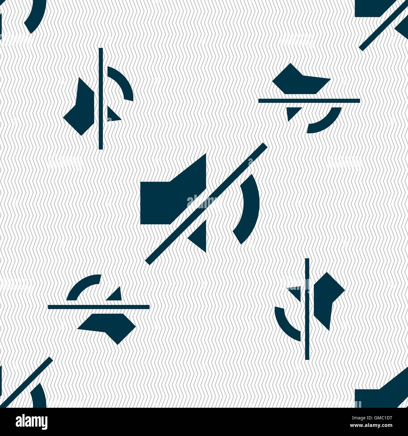 Stumme Zeichen Lautsprechersymbol. Sound-Symbol. Nahtlose Muster mit geometrischen Struktur. Vektor Stock Vektor