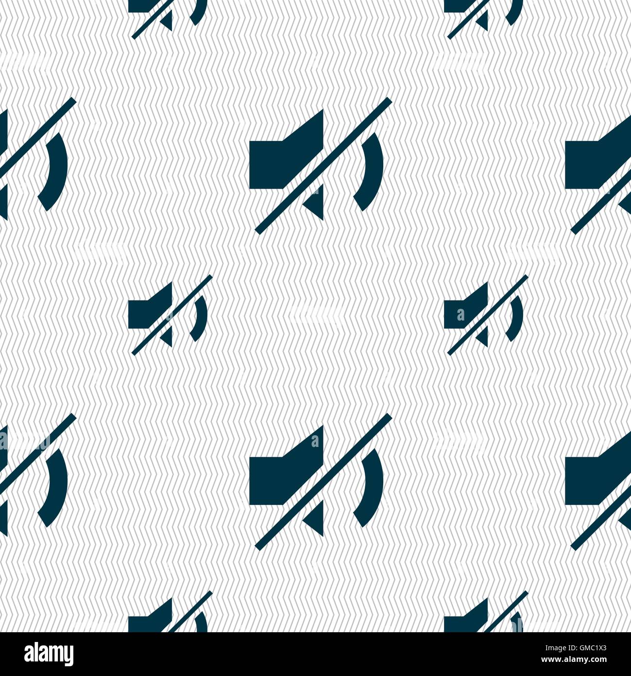 Stumme Zeichen Lautsprechersymbol. Sound-Symbol. Nahtlose Muster mit geometrischen Struktur. Vektor Stock Vektor