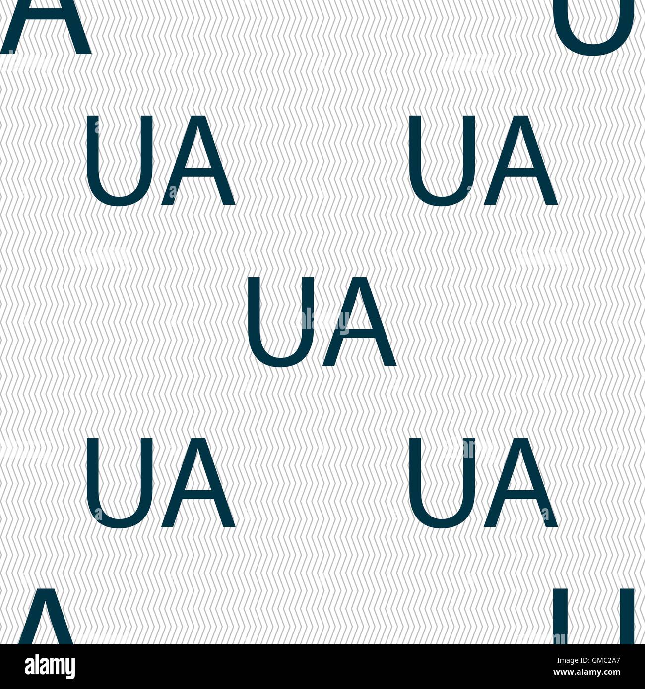 Ukraine-Schild-Symbol. Symbol. UA-Navigation. Nahtlose abstrakten Hintergrund mit geometrischen Formen. Vektor Stock Vektor