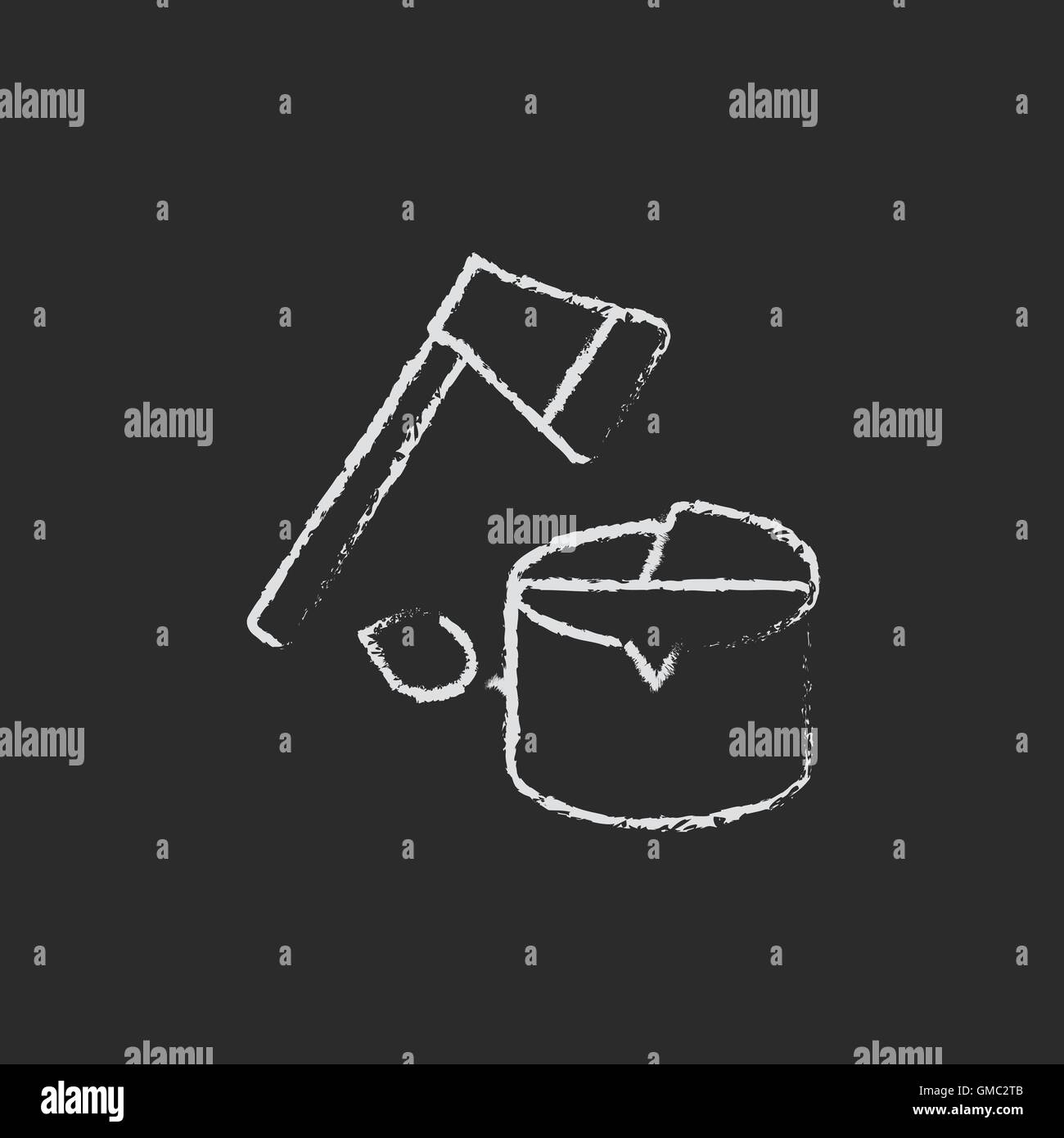 Entwaldung Symbol in Kreide gezeichnet. Stock Vektor