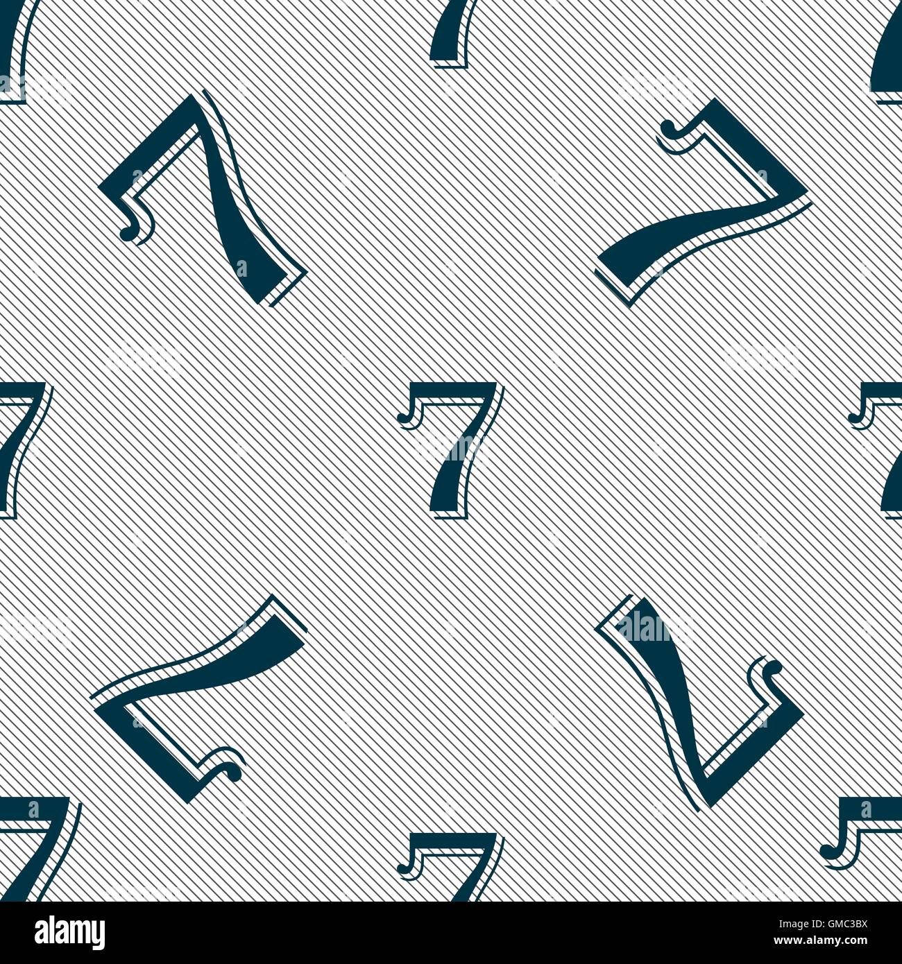 Nummer sieben Symbol Zeichen. Nahtlose Muster mit geometrischen Struktur. Vektor Stock Vektor