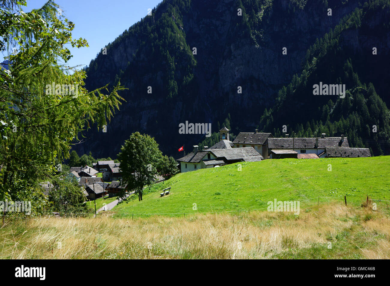 Dorf Cimalmotto, Valle di Campo, Valle Maggia, Tessin, Schweiz Stockfoto