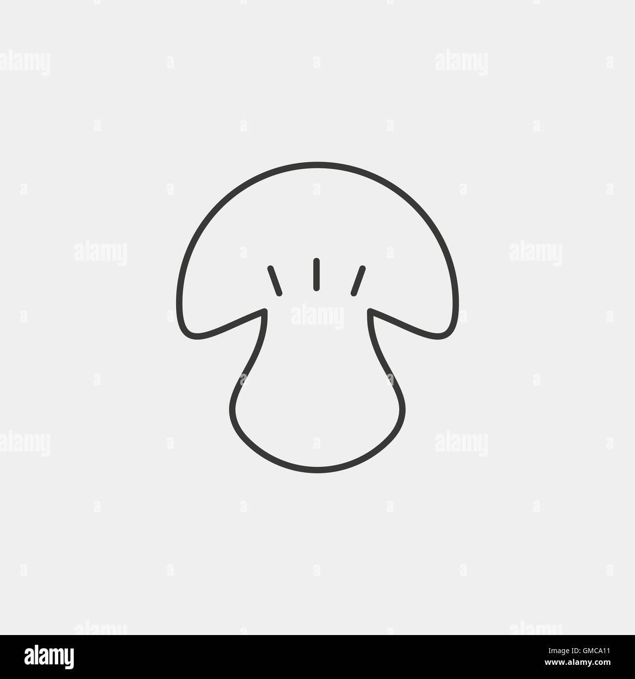 Pilz-Symbol braune Umrandung für illustration Stock Vektor