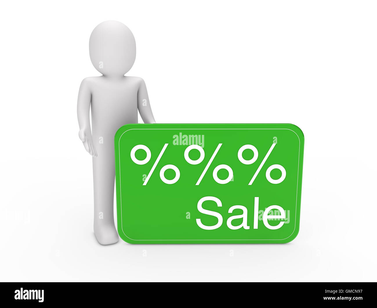 3D Mann Verkauf Karte Stockfoto