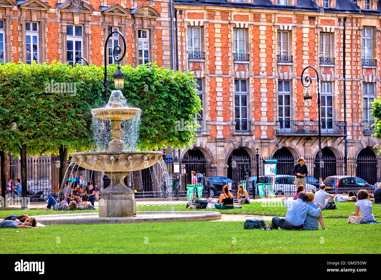 Place des Vosges in Paris, Frankreich Stockfoto