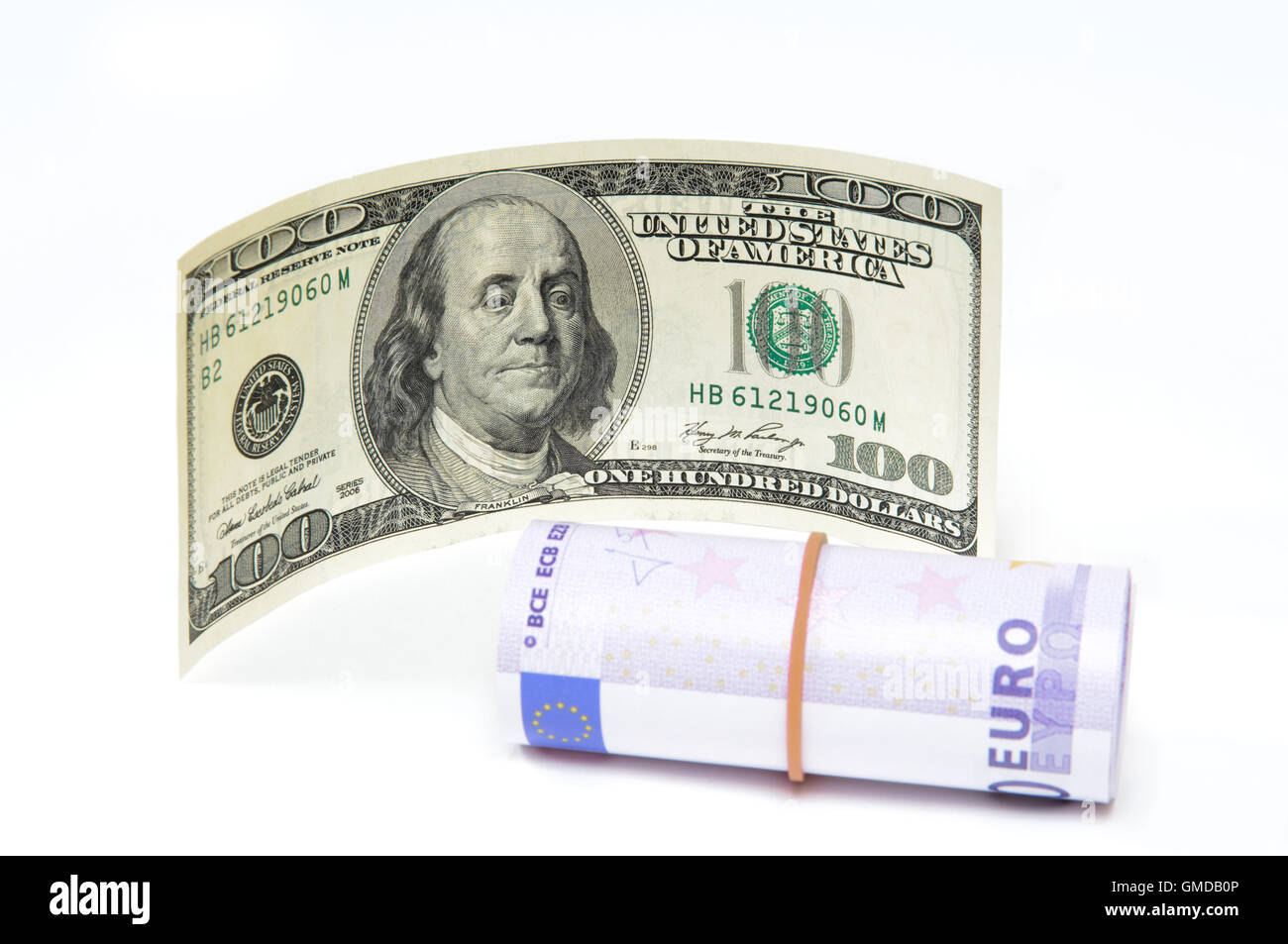 100-Dollar-Scheine mit Franklin auf der Suche Stockfoto