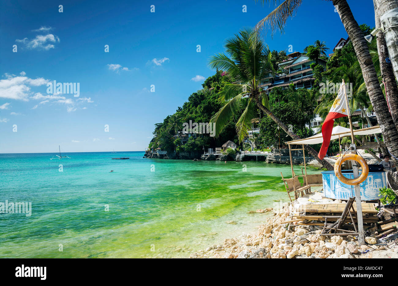 Diniwid Strand-Resorts in exotische Tropenparadies berühmten Boracay island Philippinen Stockfoto
