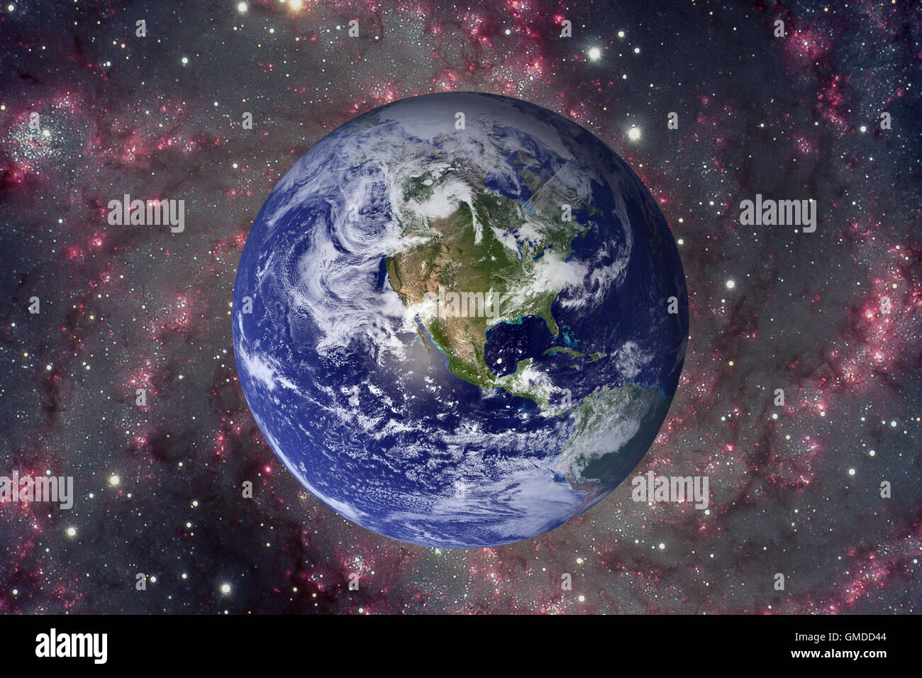 Sonnensystem - Planetenerde. Erde ist die größte und dichteste der inneren Planeten. Es ist ein natürlichen Satellit, der Mond. Stockfoto