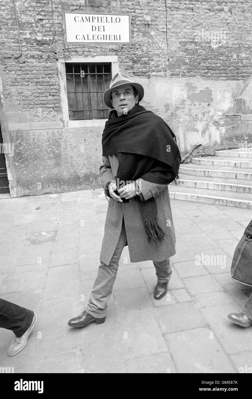 Der Tänzer Rudolf Nureyev in Venedig im Februar 1985 Stockfoto