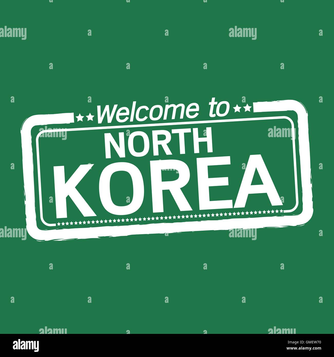 Herzlich Willkommen Sie in Nordkorea Illustration design Stock Vektor