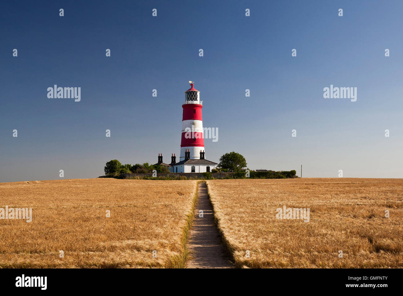 Happisburgh Leuchtturm, erbaut im späten 18. Jahrhundert und die einzige unabhängige Leuchtturm im Vereinigten Königreich. Betrieb und Wartung Stockfoto