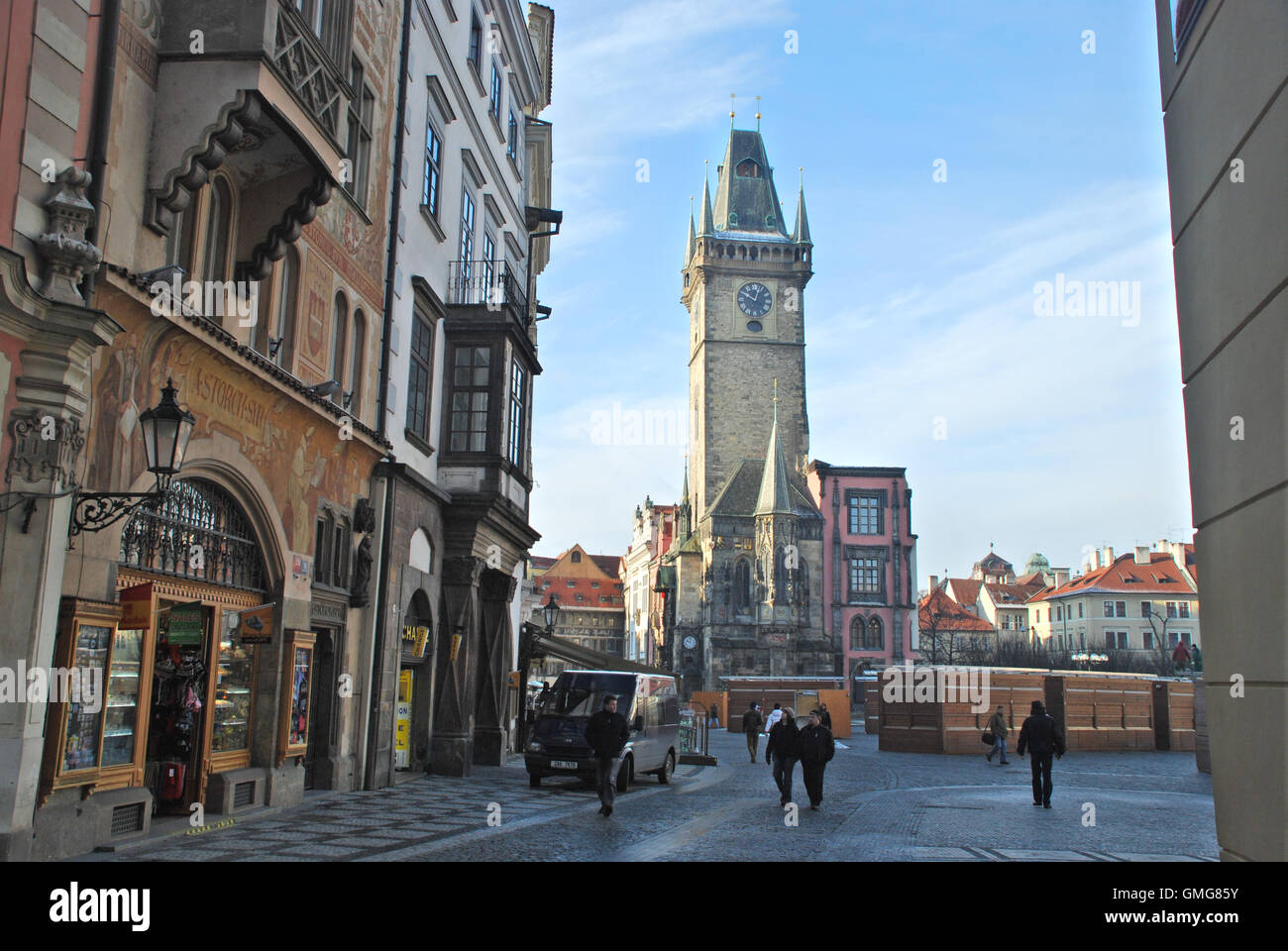 Altes Rathaus-Turmuhr, Prag, Tschechische Republik Stockfoto