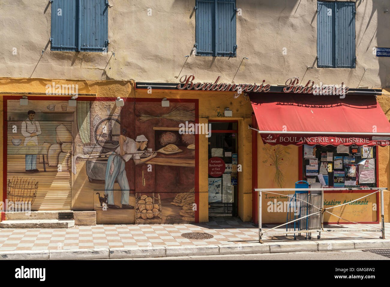 Boulangerie, Wand, keuchend, Barjols, Var, Provence, Frankreich Stockfoto