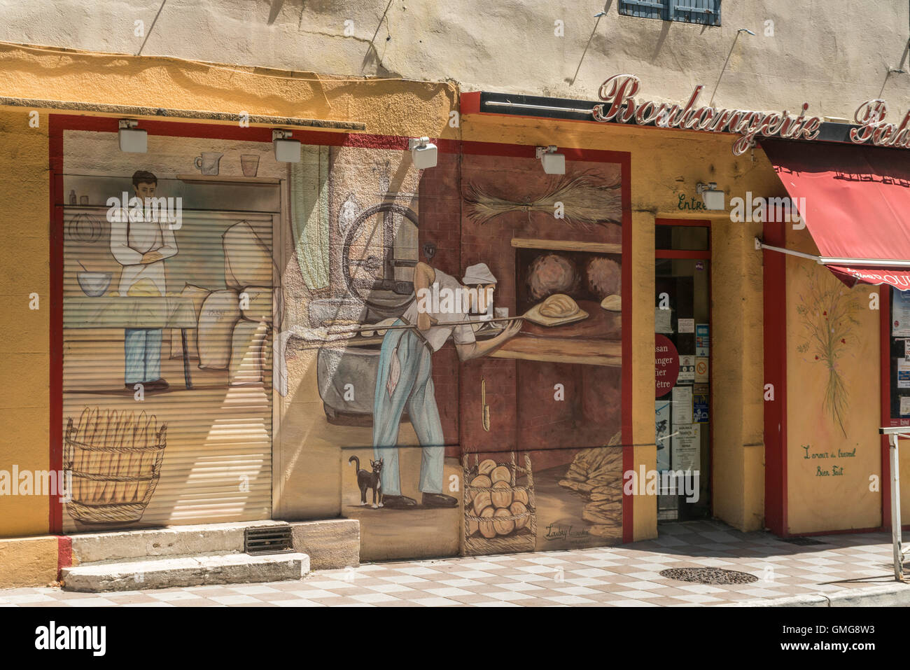 Boulangerie, Wand, keuchend, Barjols, Var, Provence, Frankreich Stockfoto