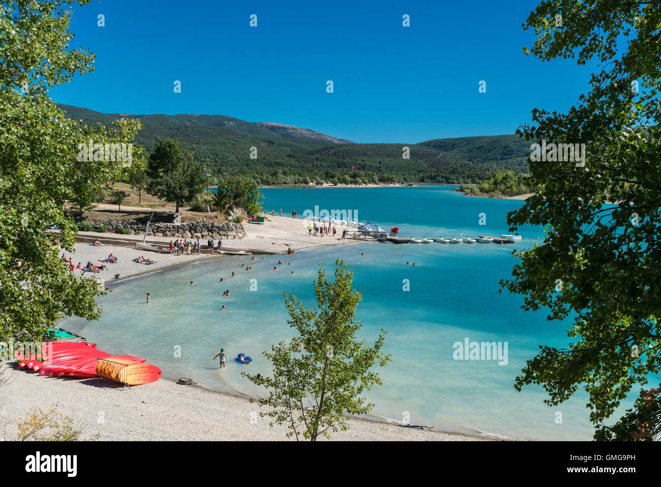 Lac de Ste Croix, St. Croix See. Provence, Gorges du Verdon, Provence-Alpes-Cote-´ Azur, Frankreich Stockfoto