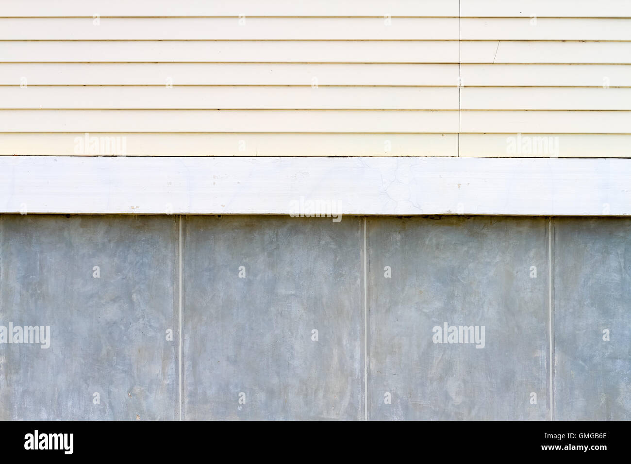 Beton und Holz Wand Hintergrund Stockfoto
