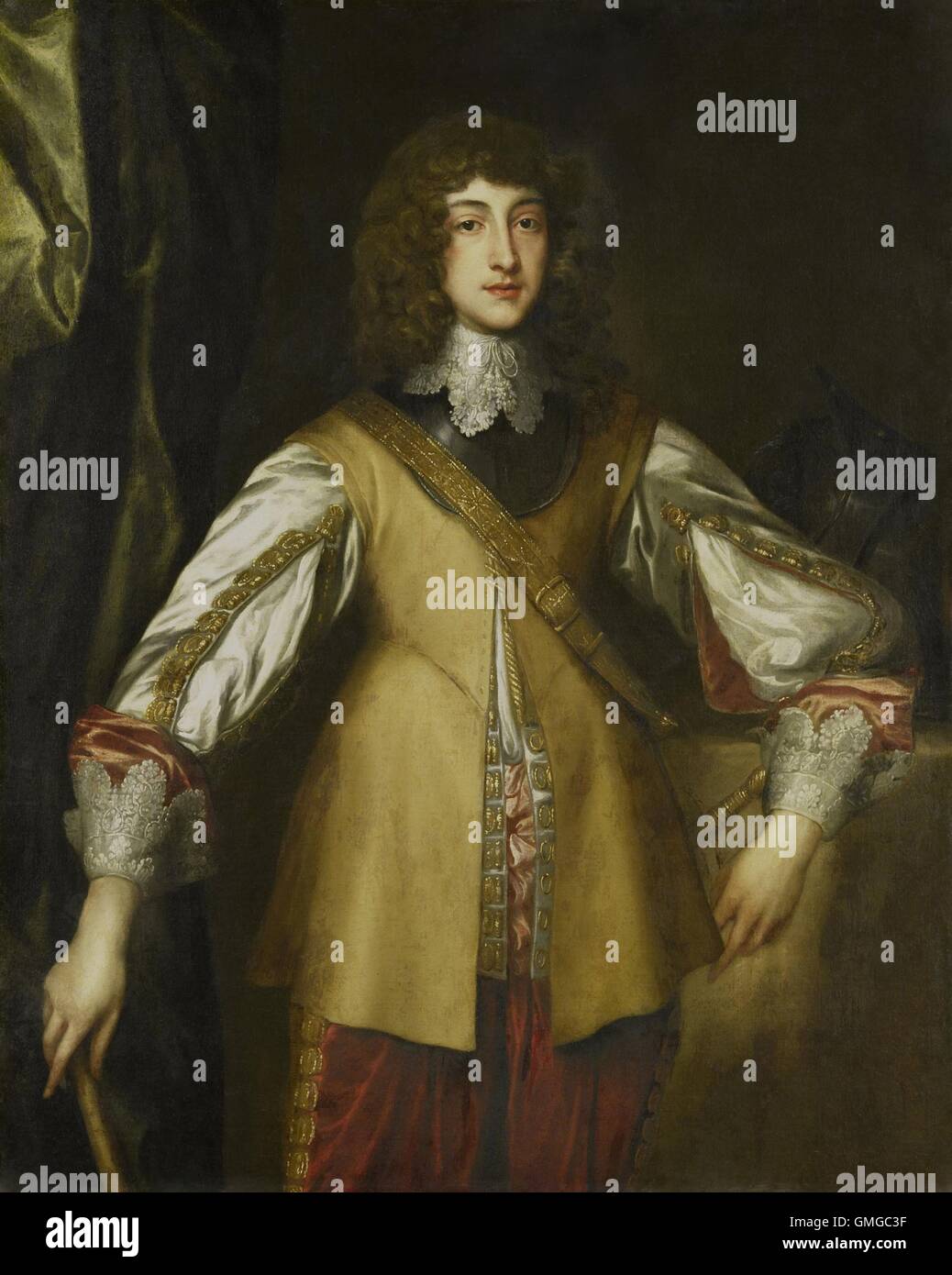 Prince Rupert, Pfalzgraf des Rheins, Kopie nach Anthony van Dyck, 1630-99, niederländische Malerei, Öl auf Leinwand. Er kämpfte gegen Spanien in den Niederlanden während des Achtzigjährigen Krieges (1568 – 1648), und der Heilige Römische Kaiser in Deutschland während des Dreißigjährigen Krieges (1618-48) (BSLOC 2016 3 133) Stockfoto
