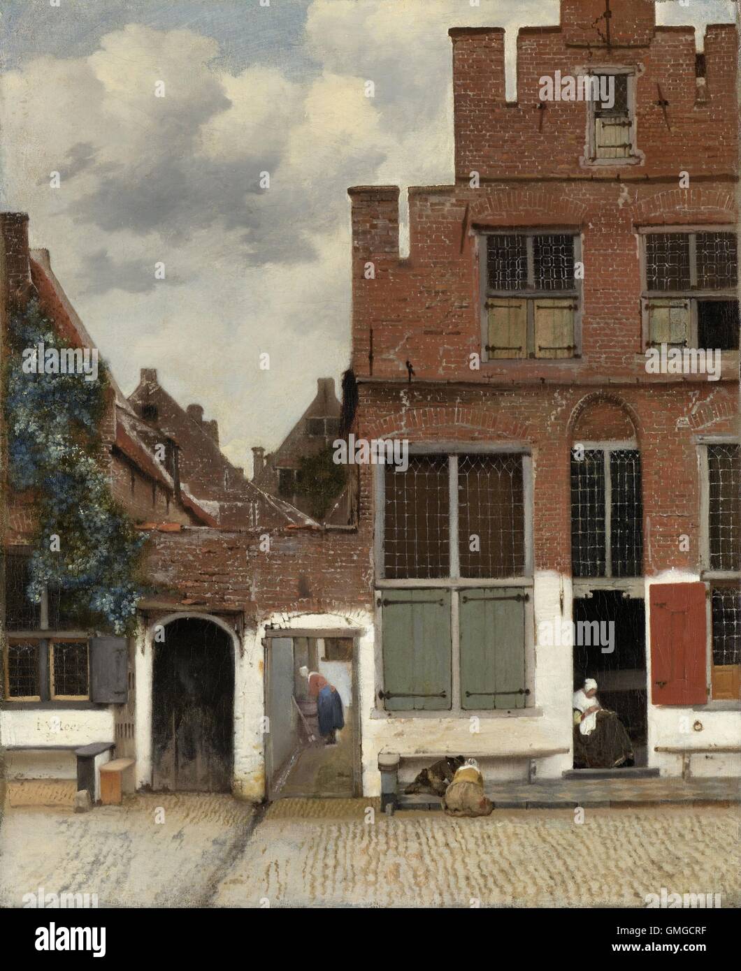 Blick auf Häuser in Delft, Johannes Vermeer, 1658, vom niederländischen Malerei, Öl auf Leinwand. Ein alternativer Titel ist "The Little Street." A Stockfoto