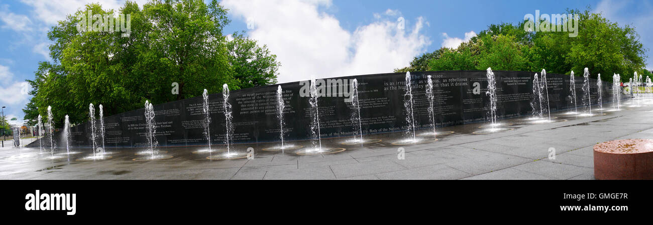 Tennessee-Denkmal-Skulpturen und Brunnen, um die weltweiten Konflikte in Nashville beteiligt Stockfoto