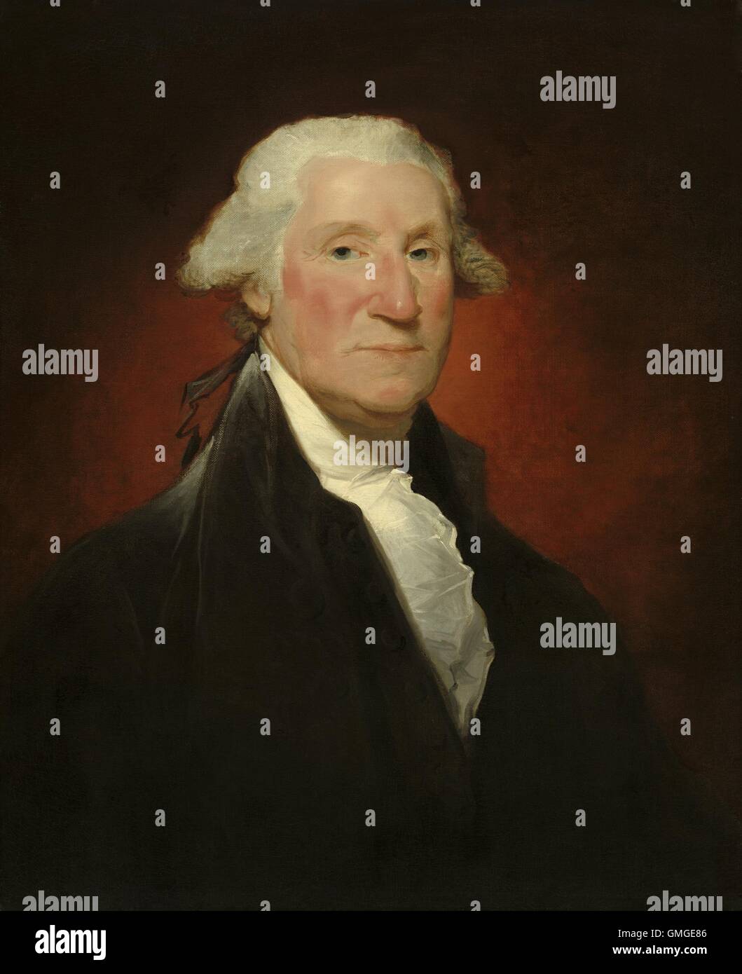 George Washington, von Gilbert Stuart (Vaughan Porträt), 1795, amerikanische Malerei, Öl auf Leinwand. Dies ist einer der 130 bekannten Porträts von Washington durch Porträtist Gilbert Stuart (BSLOC 2016 5 60) Stockfoto