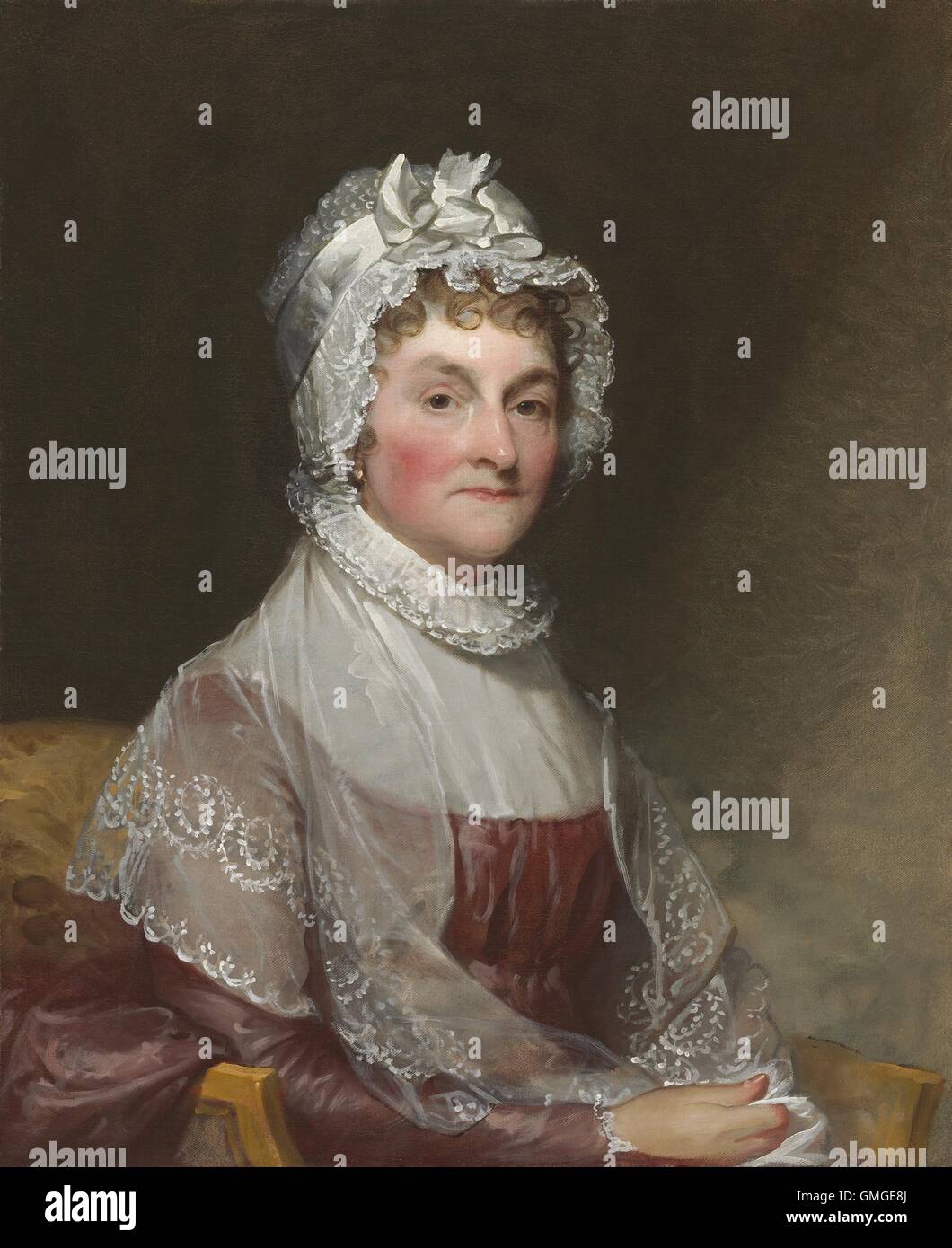 Abigail Smith Adams, von Gilbert Stuart, c. 1800-15, amerikanische Malerei, Öl auf Leinwand. First Lady Abigail Adams setzte für dieses Portrait in Philadelphia Präsidentschaft ihres Mannes. Sie war 56 zur Zeit und warteten 15 Jahre, bevor das Gemälde fertig (BSLOC 2016 5 67) Stockfoto