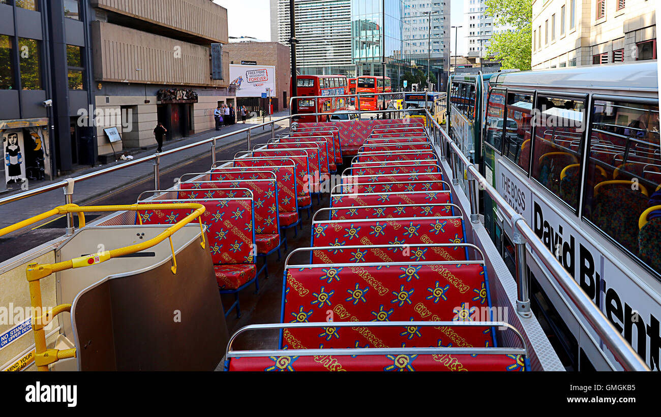 Oberen Plätze der City-Sightseeing-Bus. Newcastle-upon-Tyne Stockfoto