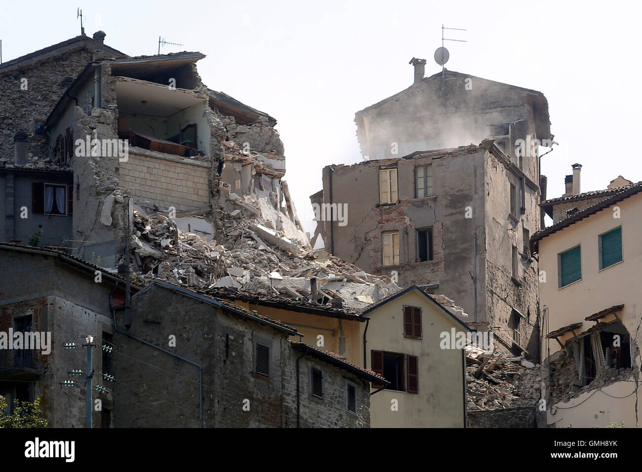 Panoramica Arquata del Tronto (Rieti) 24.08.2016 Terremoto Nel Centro Italia, al Confine Tra Umbrien Marken e Lazio Central Ital Stockfoto
