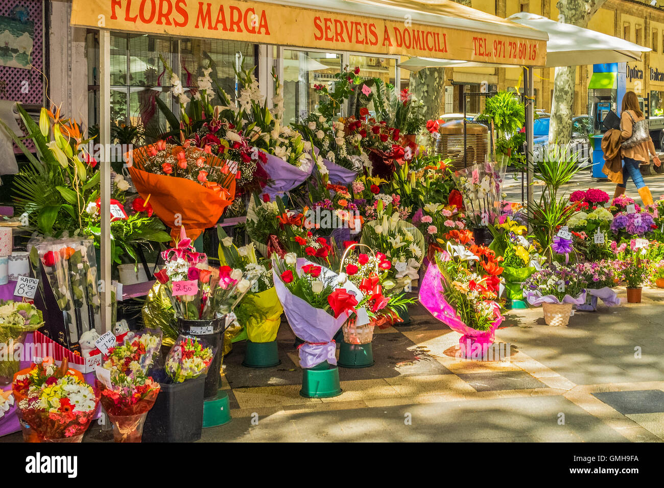 Florist Shop Palma Mallorca Spanien Stockfoto