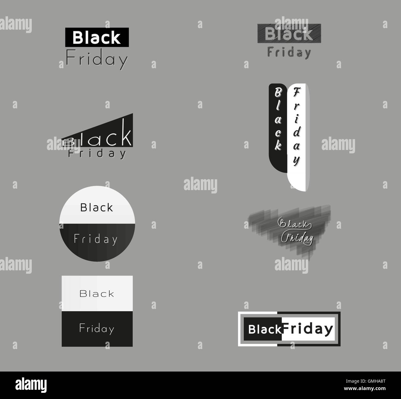 unterschiedlicher Symbole für schwarzer Freitag Stock Vektor