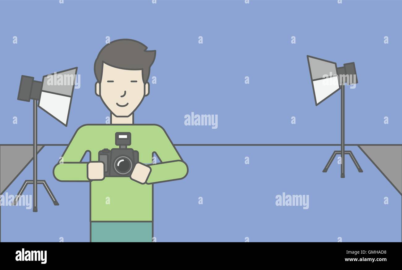 Fotografen im Studio. Stock Vektor