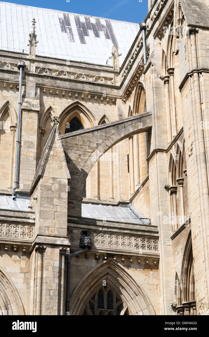 Schwibbogen Südfassade von Beverley MInster, East Riding of Yorkshire, England, UK Stockfoto