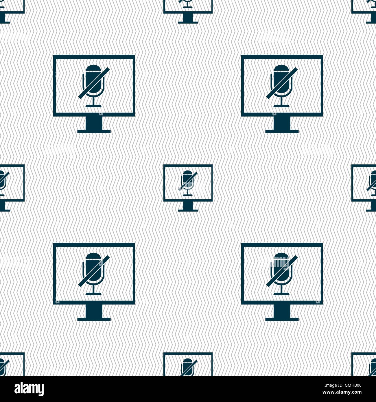 Kein Mikrofon-Schild-Symbol. Lautsprecher-Symbol. Nahtlose abstrakten Hintergrund mit geometrischen Formen. Vektor Stock Vektor
