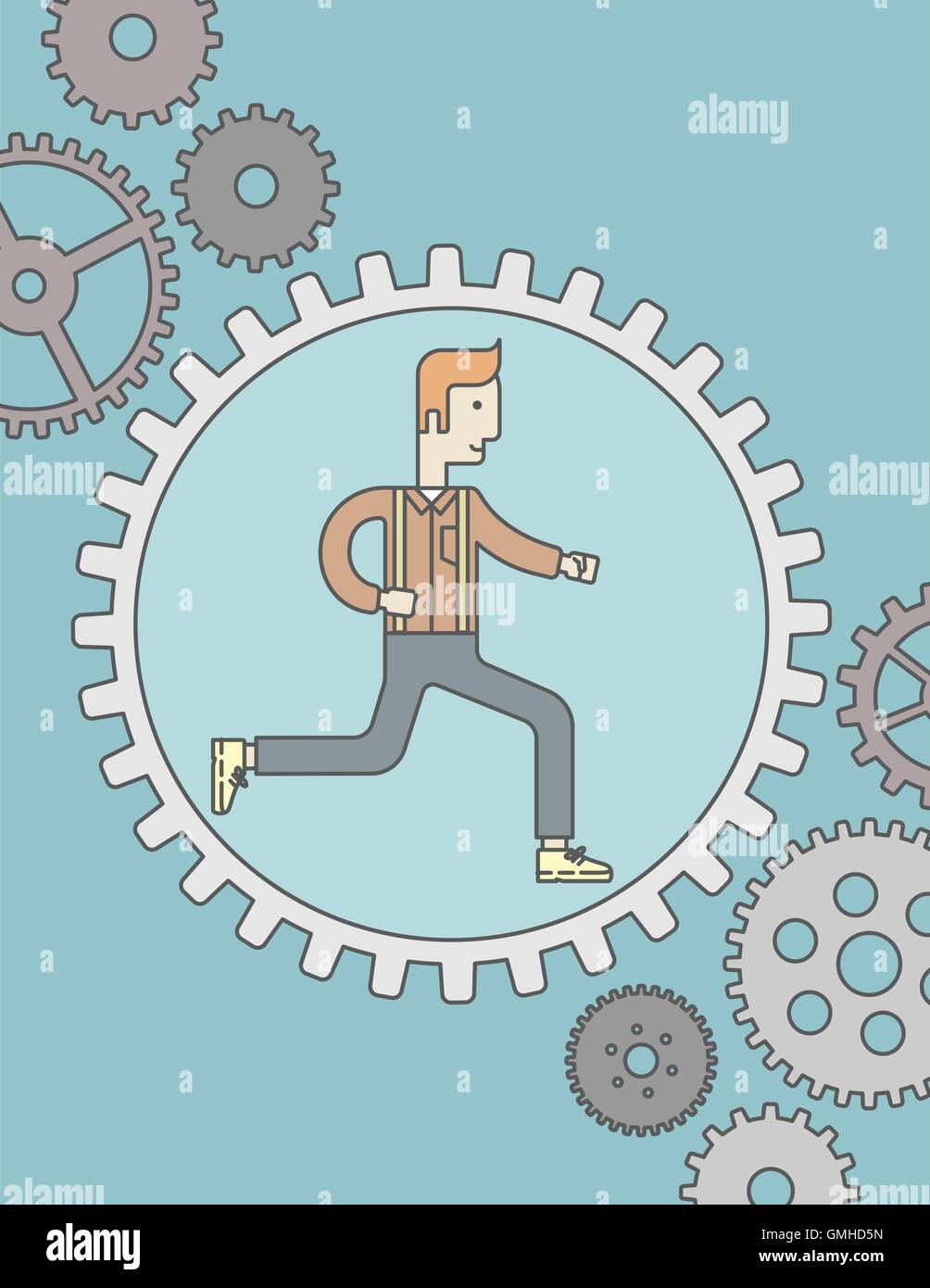 Mann läuft in den Gang. Stock Vektor